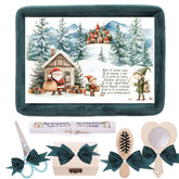 Tava mot fete/baieti, aniversare 1 an, Mos Craciun si Elfi, catifea verde, 7 piese, 34x25 cm, REC5011/32